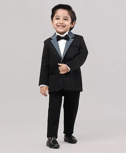 Mark & Mia Full Sleeves Party Suits With Bow - Black