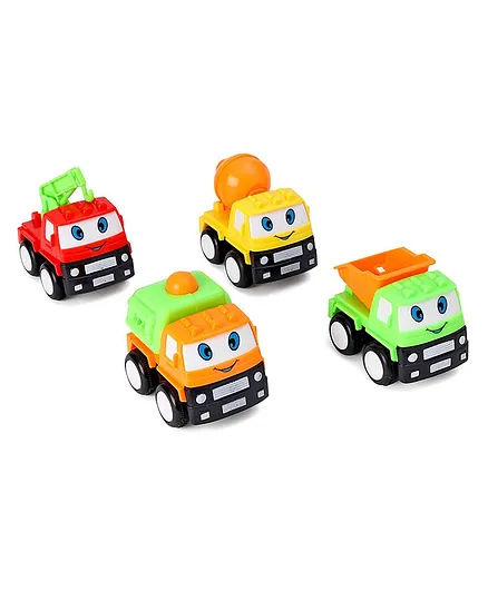 Lovely Construction Friction Powered Toy Cars Series Pack of 4 - Multicolor