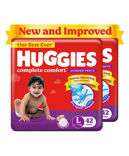 Huggies Wonder Pants Diapers Large Size Combo Pack of 2 -  84 Pieces Total
