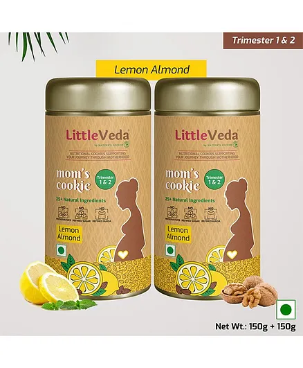LittleVeda Lemon Almond Pregnancy Cookies Pack of 2 - 150 grams each