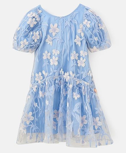 angel and rocket blue floral dress