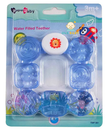 Ole Baby Water Filled Silicone Square Shape Teether - Blue