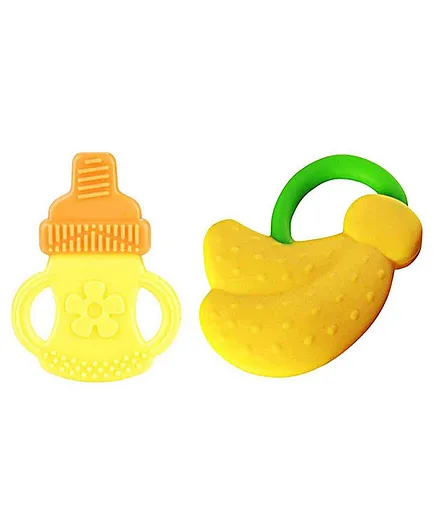 Ole Baby BPA Free Silicone Teethers Pack of 2 - Yellow