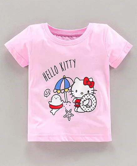 Bodycare Half Sleeves Tee Hello Kitty Print - Pink