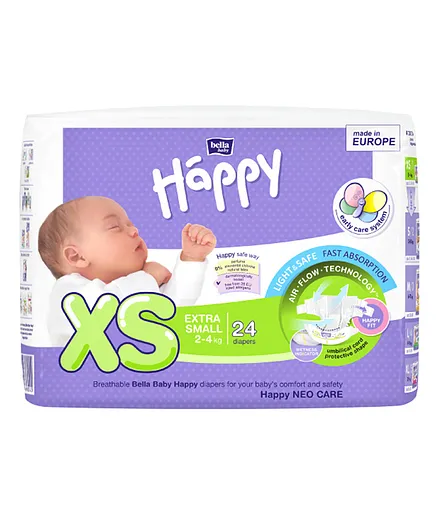 Bella Baby Happy Diapers Extra Small - 24 Pieces