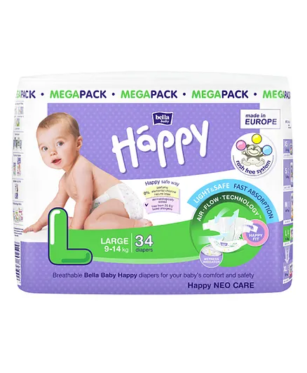 Bella Baby Happy Diapers Large - 34 Pieces