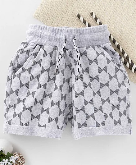 Flenza Triangle Print Shorts - Grey