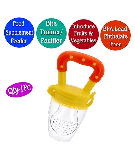 Mastela Food Feeder with Silicone Mesh - Yellow