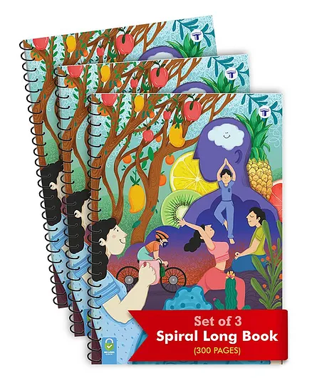 Target Publications Spiral Single Line Notebook A4 Size Pack of 3 - 300 Pages Each