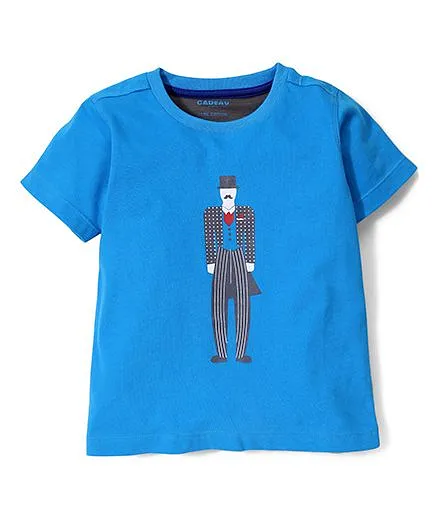 Kidsplanet Man Print T-Shirt - Blue