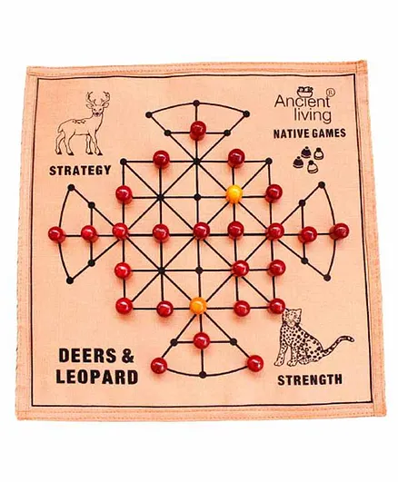 Ancient Living Deers & Leopards Board Game - Multicolor