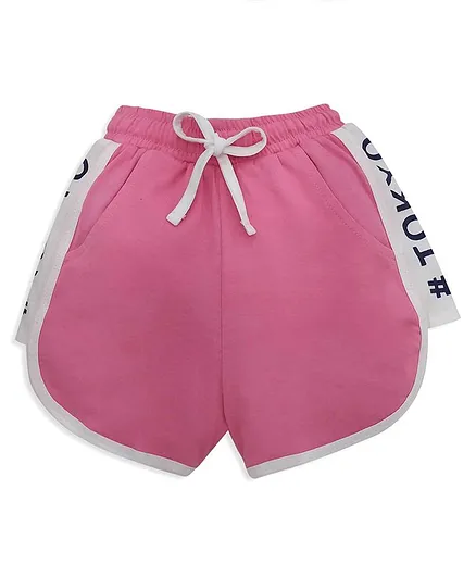 Niomoda Mid Thigh Length Cotton Shorts - Pink