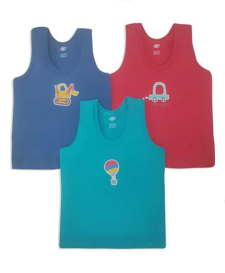 Zero Sleeveless Printed Vest Pack of 3 (Color and Print May Vary)