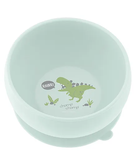 Stephen Joseph Silicone Bowl Dino Print - Blue