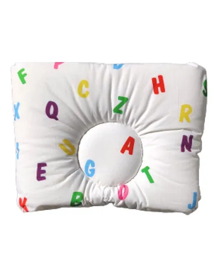 Elementary Premium Memory Foam Head Shaping Pillow ABC Print - White