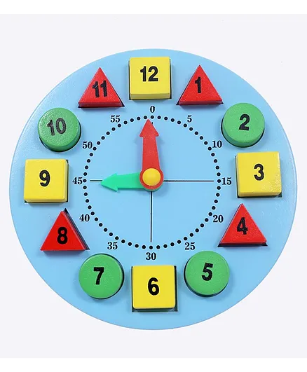 The Little Boo Wooden Time Learning Clock - Blue