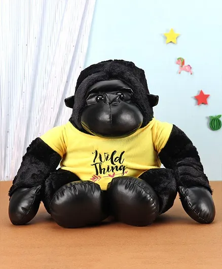 Dimpy Stuff Gorilla Soft Toy with Tee Black - Height 40 cm