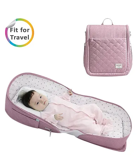 Sunveno Portable Baby Bed Cum Bag - Pink