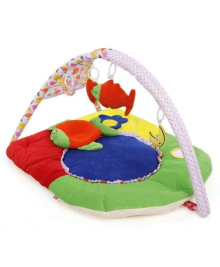 Babyhug Premium Play Gym With Fish Toy & Pillow   -Multicolor