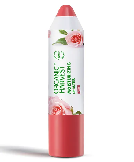 Organic Harvest Lip Butter Rose with Moisturizing Balm - 4 gm
