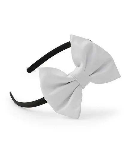 Knotty Ribbons Bow Embellished Hair Band - White