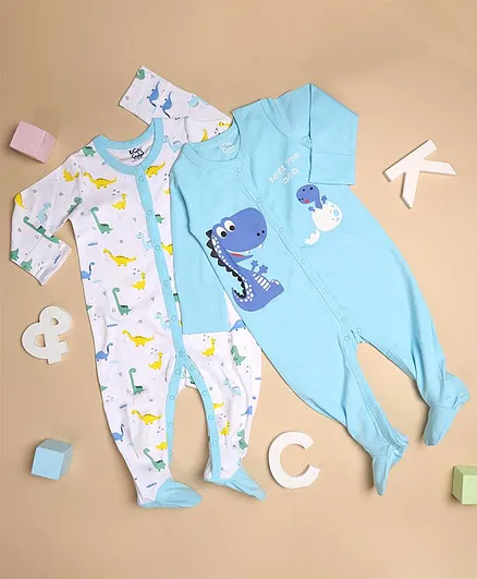 Kicks & Crawl Mommy'S Favourite Dino Sleepsuit - Blue