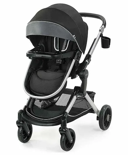 Graco Modes Nest Flat Recline Stroller with  Extra Large Storage Self Standing Fold  - Black