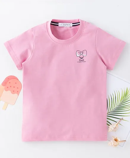Flenza Solid Colour Half Sleeves Tee - Baby Pink