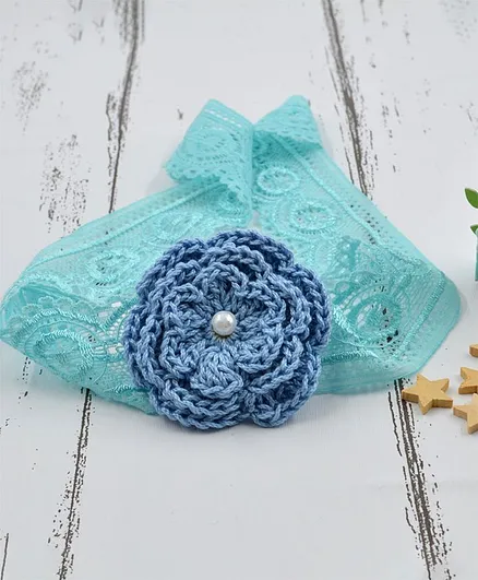 Love Crochet Art Bluebell Flower Headband - Sky Blue