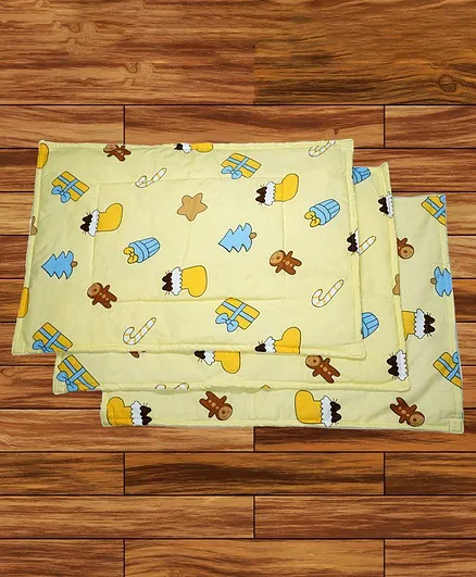 Mittenbooty Diaper Changing Mat Set of 3 with Removable Waterproof Sheet Ice Cream Print- Yellow