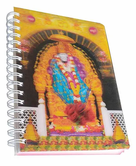Sterling 3D Sai Baba Single Line Spiral Notebook - 290 Pages