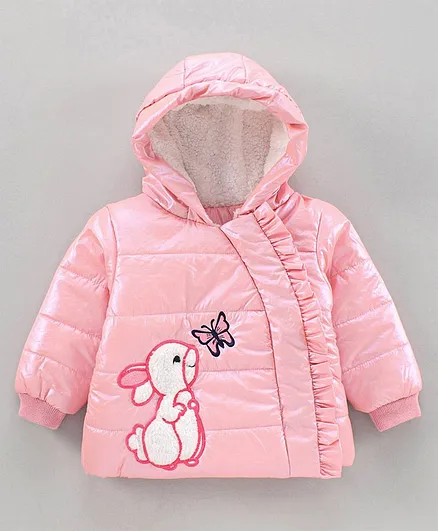 Babyoye Full Sleeves Hooded Jacket - Pink