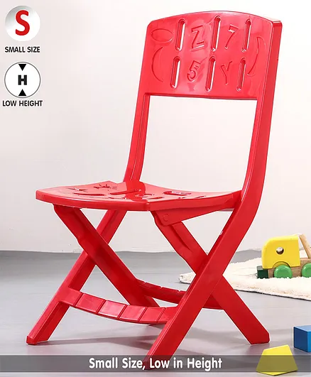 Sturdy Foldable Chair With Back Support - Red