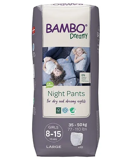 Bambo Nature Dreamy Girl Premium Night Pants - 10 Pieces