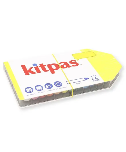 Kitpas Water Soluble Crayons Large - Pack of 12