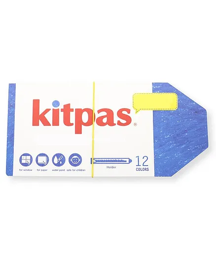 Kitpas Water Soluble Crayons with Holder - Pack of 12