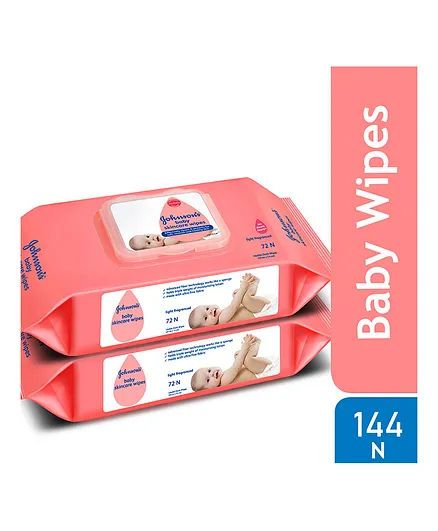 Johnson's Baby Skincare Wipes Pack of 2  - 144 Pieces