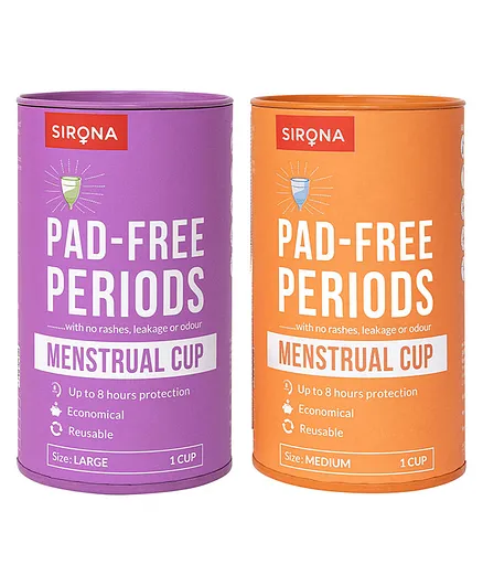 Sirona FDA Approved Reusable Menstrual Cup - Medium + Large