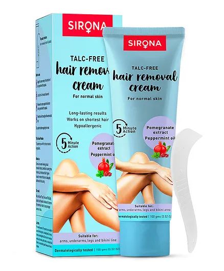 Sirona Talc Free Bikini Line & Body Hair Removal Cream for Normal Skin - 100gm