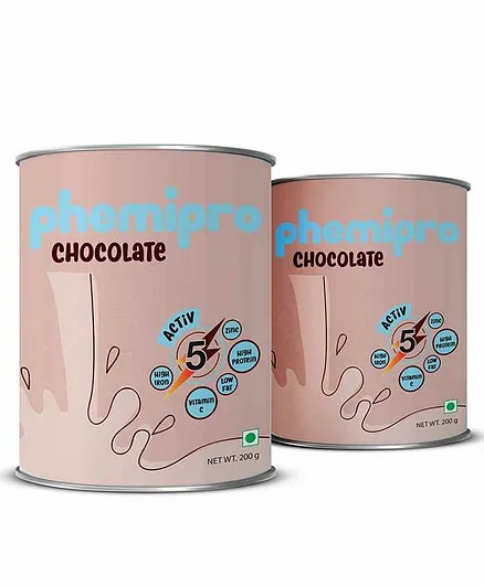 Phempiro Chocolate Protein Powder Pack of 2 - 200 gm Each
