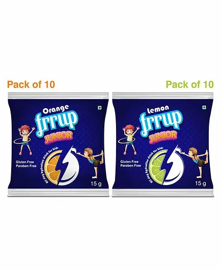 Fruup Orange & Lemon Flavoured Energy Drink Pack of 10 - 15 gm Each
