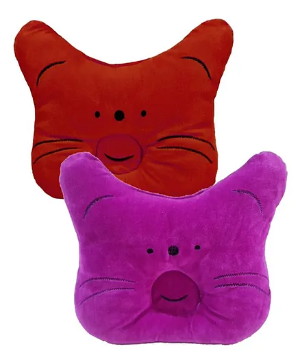 Brandonn Baby Pillow U Shape Headrest Cartoon Design Pack of 2 - Maroon Purple