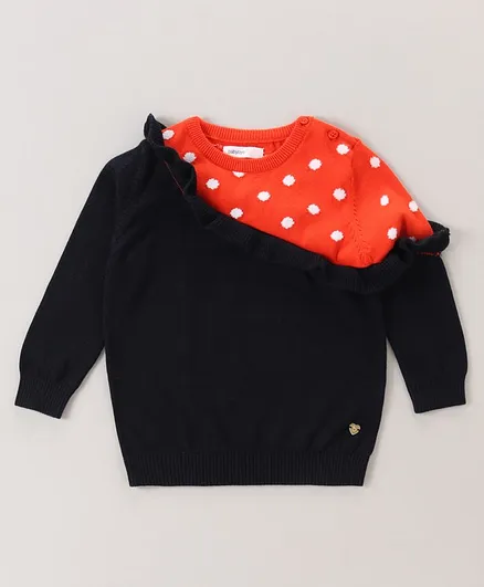 navy polka dot sweater