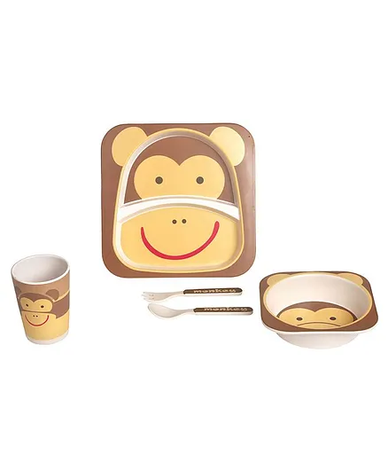 Monkey Cream Bamboo Fiber Dinner Set -  Cream
