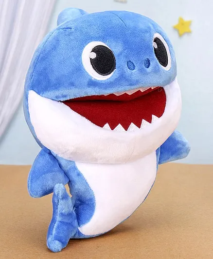Baby Shark Family Plush Puppet with Music Blue - Height 19 cm