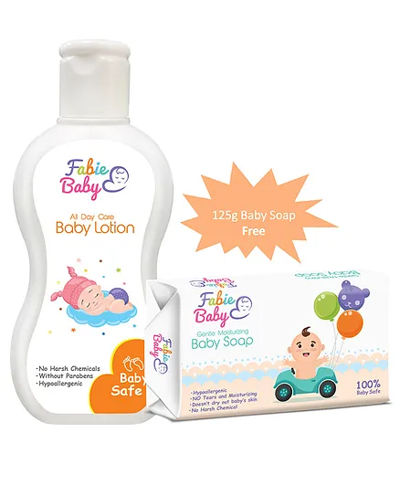 Fabie Baby All Day Care Lotion & Soap - 250 ml & 125 gm
