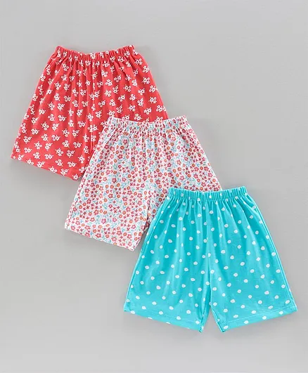 Simply Knee Length Printed Shorts Pack of 3 - Multicolor