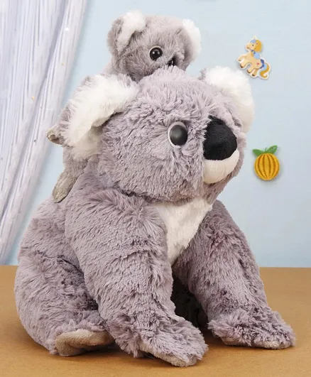 Wild Republic Mom and Baby Koala Soft Toy Grey - Height 30 cm