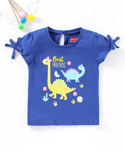 Babyhug Half Sleeves Top Dino Print - Blue