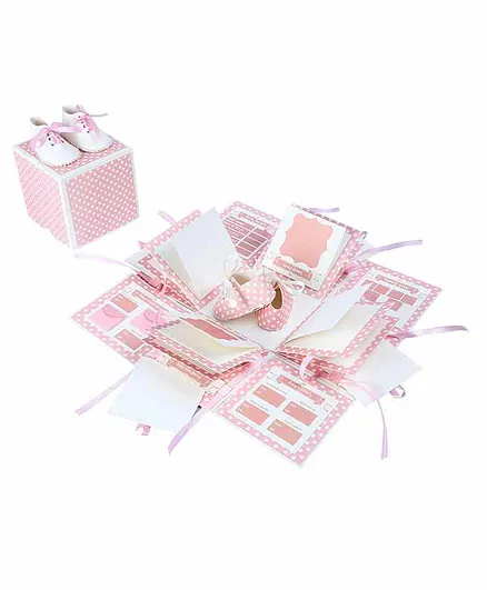 Crack of Dawn Crafts 3 Layered Baby Record Explosion Box - Pink
